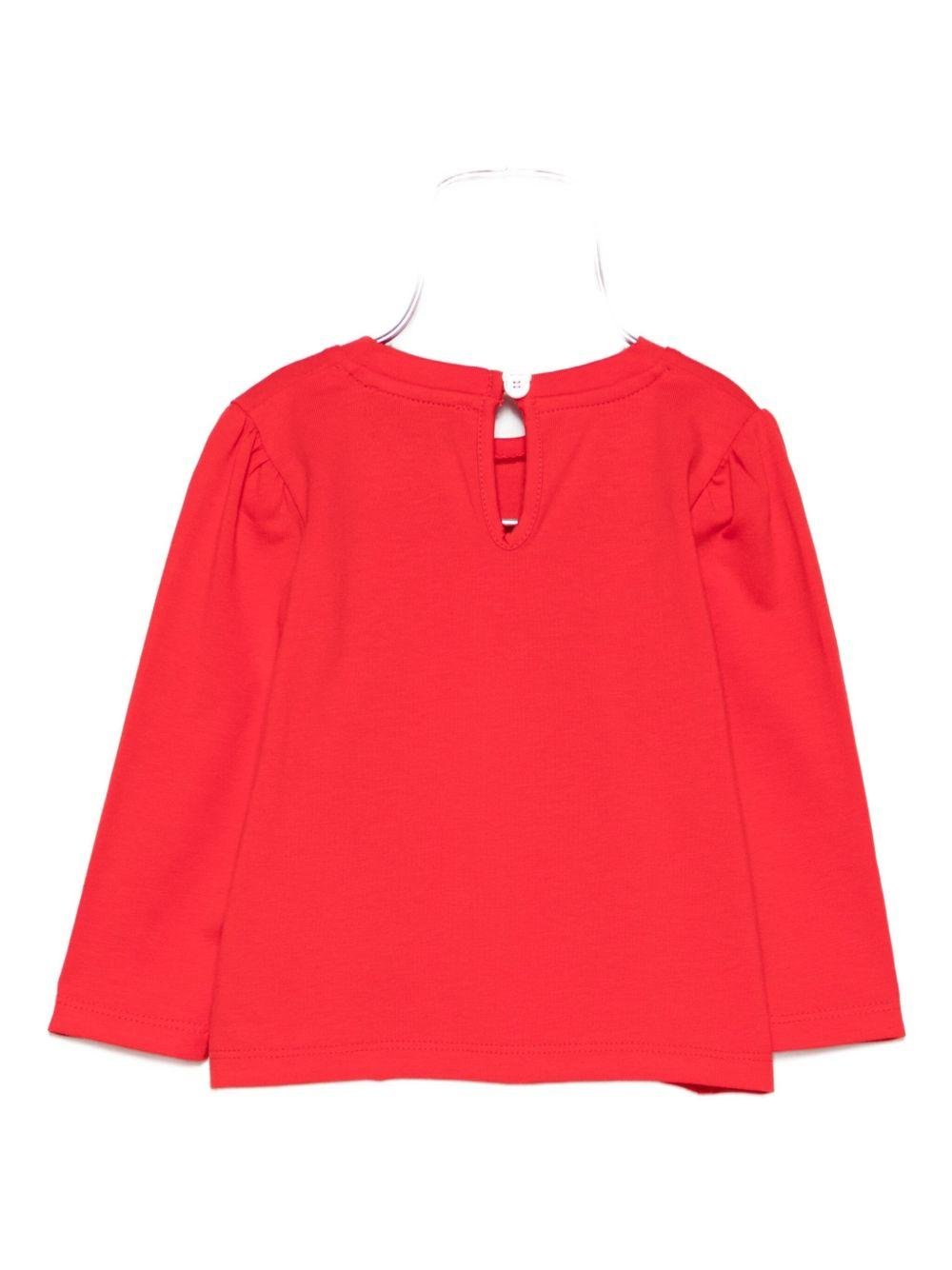 T-shirt per neonata Moschino Kids rosso con motivo Teddy Bear - Rubino Kids