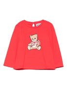 T-shirt per neonata Moschino Kids rosso con motivo Teddy Bear - Rubino Kids