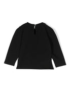 T-shirt per neonata nera Moschino Kids con stemma Teddy Bear e cuoricino - Rubino Kids