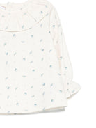 T-shirt per neonata Paz Rodrìguez bianca con collo ruches - Rubino Kids