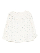 T-shirt per neonata Paz Rodrìguez bianca con collo ruches - Rubino Kids