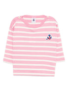 T-shirt per neonata Petit Bateau rosa con motivo a righe orizzontali - Rubino Kids