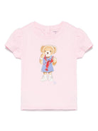 T-shirt per neonata POLO RALPH LAUREN KIDS rosa con motivo Polo Bear - Rubino Kids