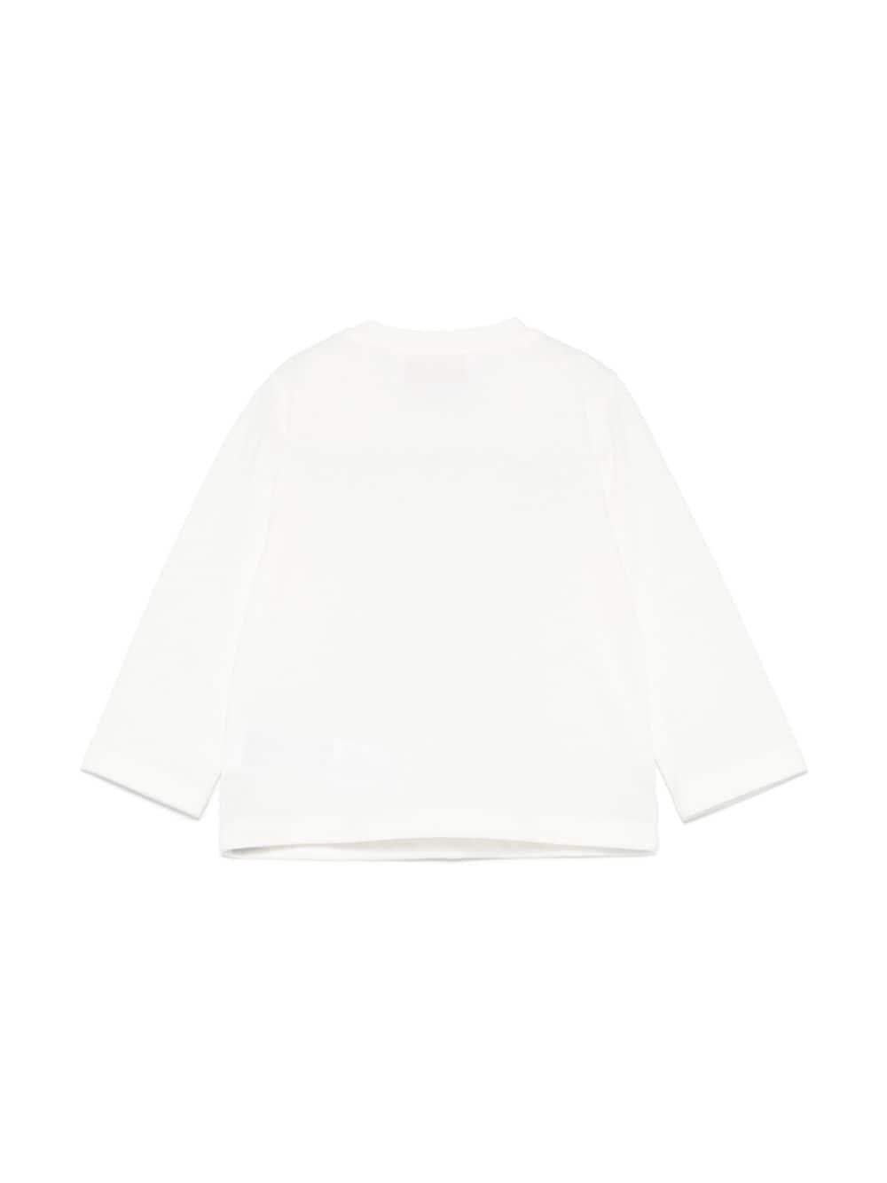 T-shirt per neonata Pucci Junior bianco con ricamo con logo frontale - Rubino Kids