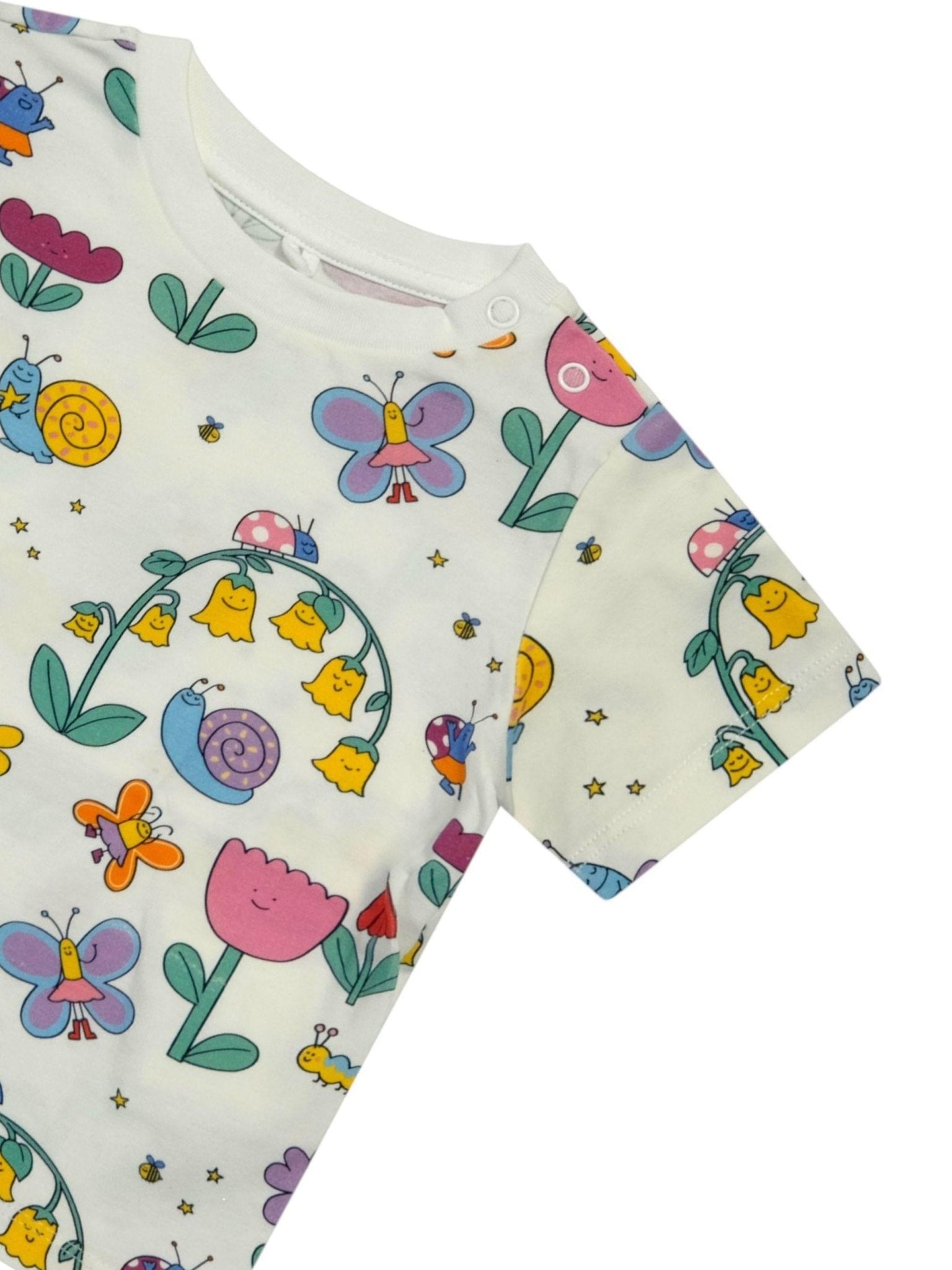 T-shirt per neonata Stella McCartney Kids bianca con stampa floreale - Rubino Kids