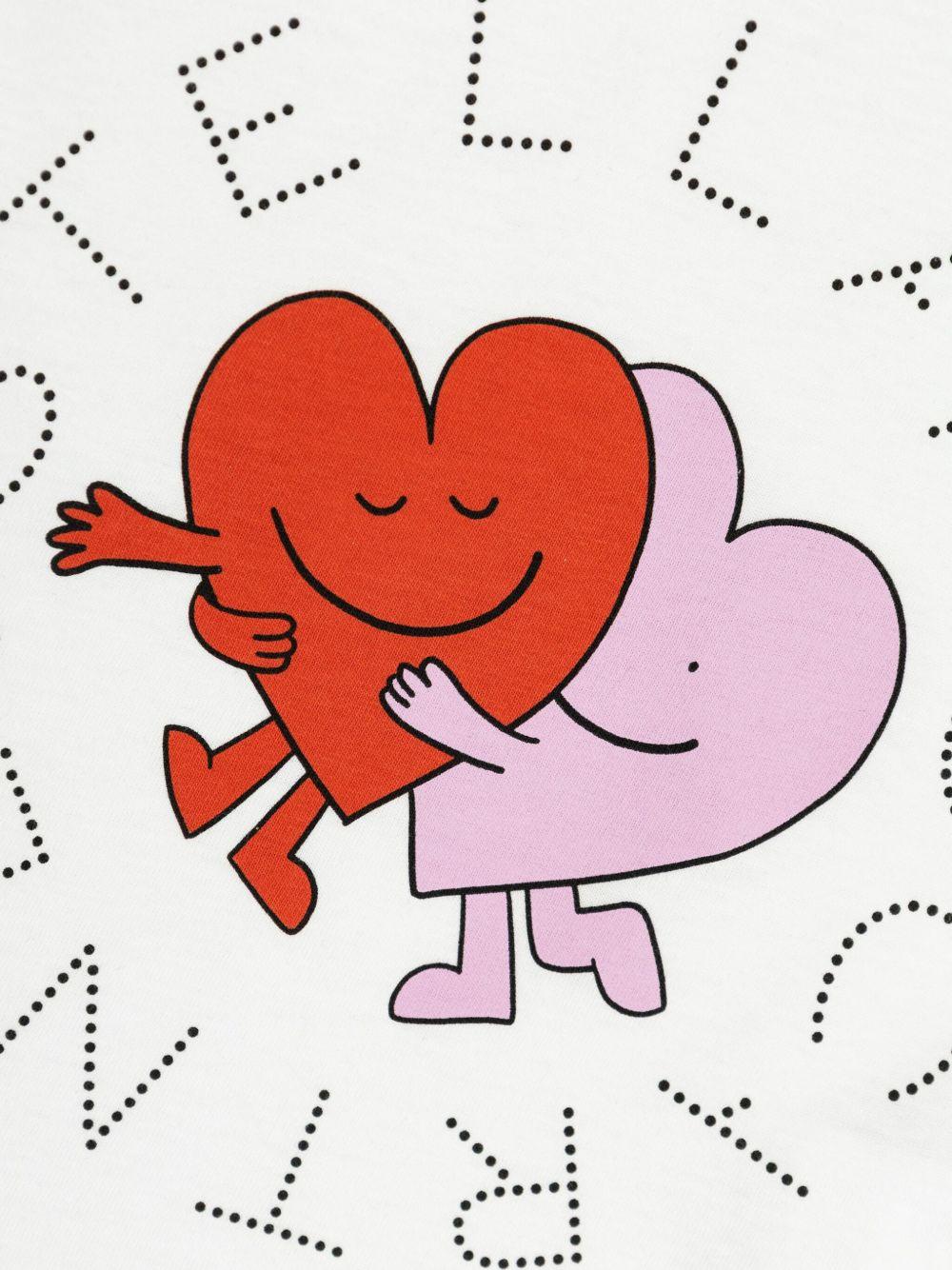 T-shirt per neonata Stella McCartney Kids bianco con stampa a cuore - Rubino Kids
