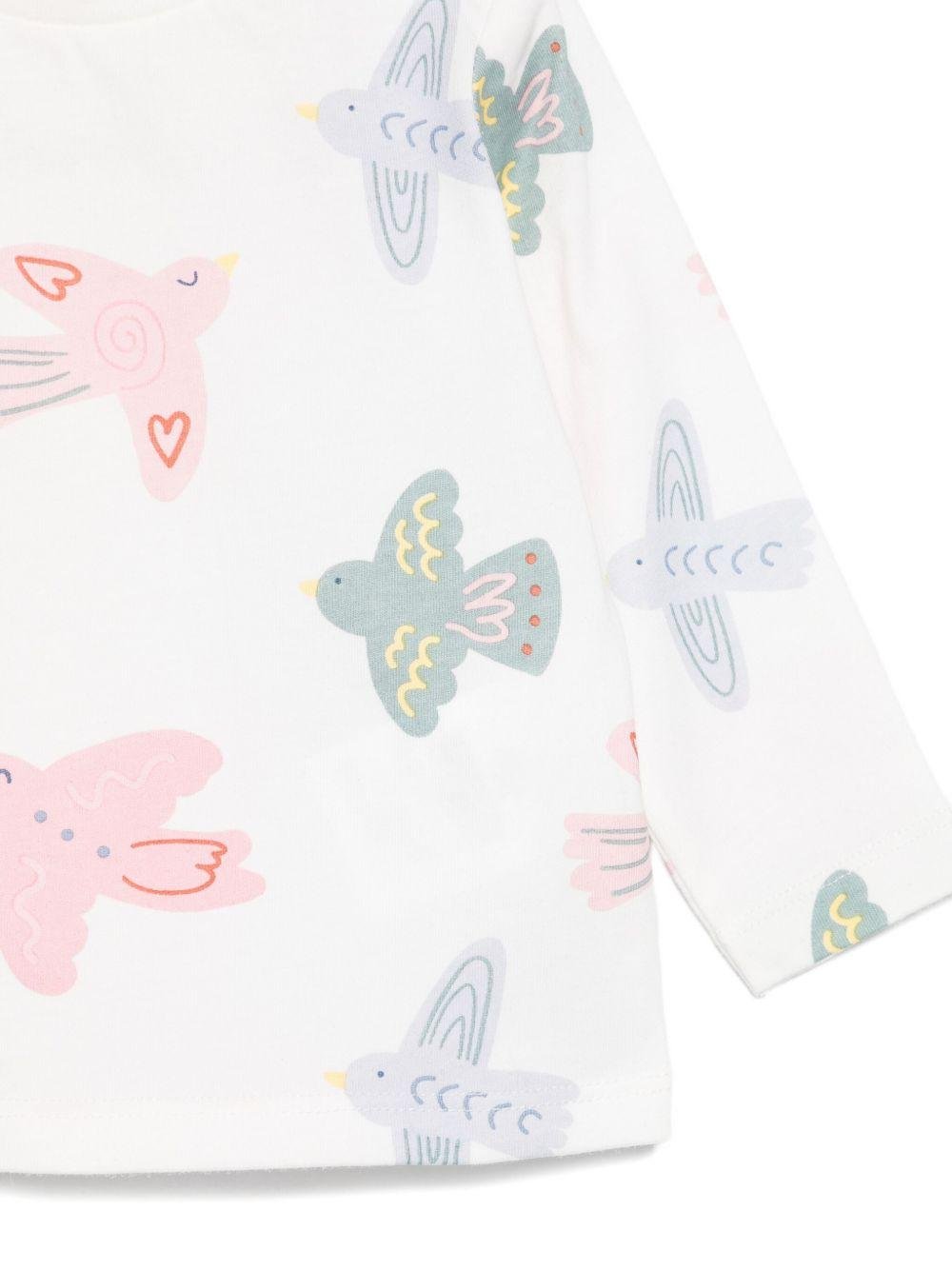 T-shirt per neonata Stella McCartney Kids bianco con stampa grafica - Rubino Kids