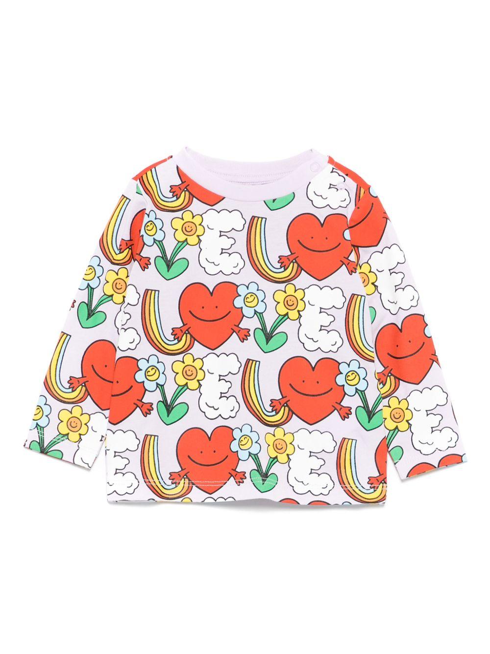 T-shirt per neonata Stella McCartney Kids lilla con stampa grafica - Rubino Kids