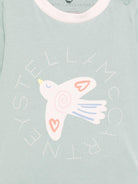T-shirt per neonata Stella McCartney Kids verde con stampa sul davanti - Rubino Kids