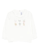 T-shirt per neonata Tartine Et Chocolat bianca con stampa gatti - Rubino Kids