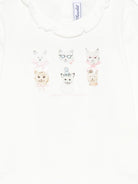 T-shirt per neonata Tartine Et Chocolat bianca con stampa gatti - Rubino Kids