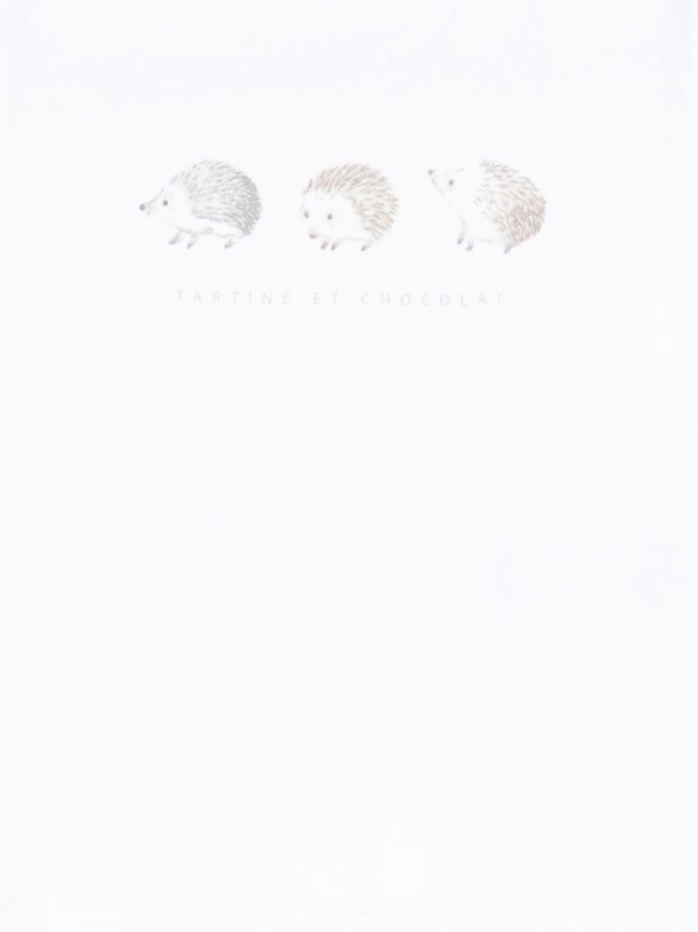 T-shirt per neonata Tartine Et Chocolat bianca con stampa porcospini - Rubino Kids