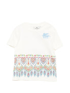 T-shirt per neonati Etro Kids bianca con stampa grafica - Rubino Kids