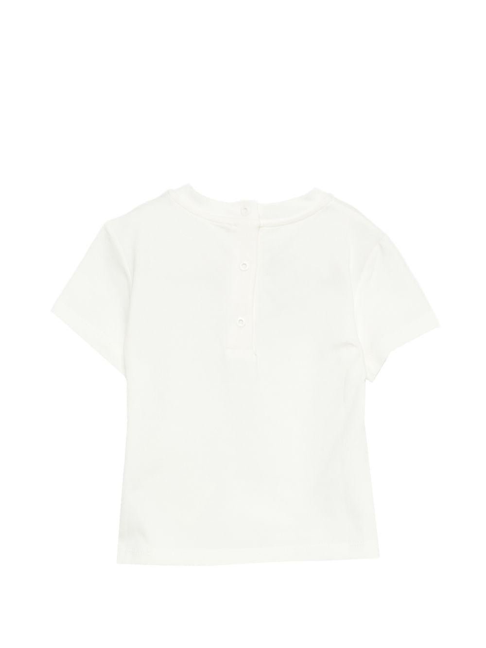 T-shirt per neonati Fendi Kids bianca con stampa logo sul davanti - Rubino Kids