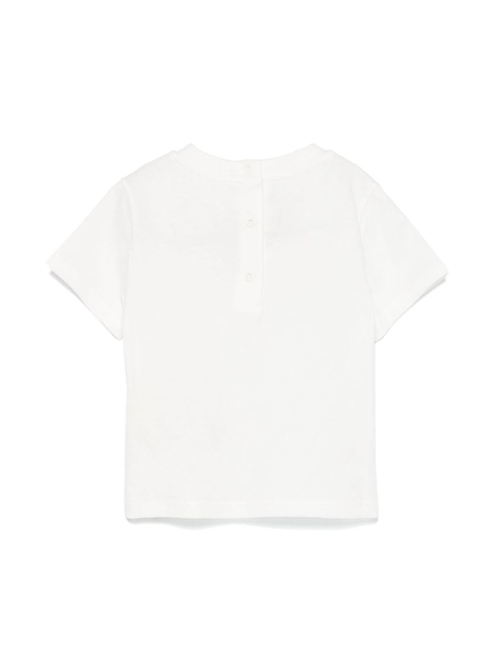 T-shirt per neonati Fendi Kids bianco con bottoni a pressione - Rubino Kids