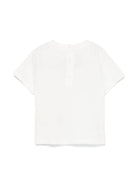 T-shirt per neonati Fendi Kids bianco con bottoni a pressione - Rubino Kids