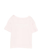 T-shirt per neonati Givenchy Kids rosa con logo sul davanti - Rubino Kids