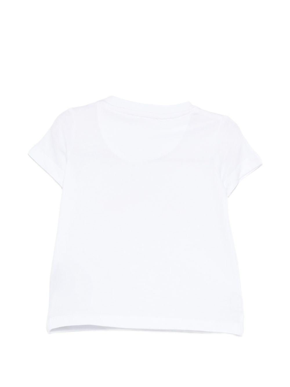 T-shirt per neonati John Richmond Junior bianca con dettaglio logo - Rubino Kids