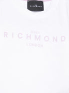 T-shirt per neonati John Richmond Junior bianco con logo - Rubino Kids