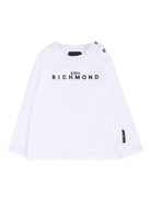T-shirt per neonati John Richmond Junior bianco con logo sul davanti - Rubino Kids