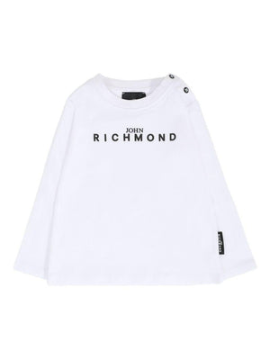 John Richmond Junior White Baby T-Shirt with Front Logo