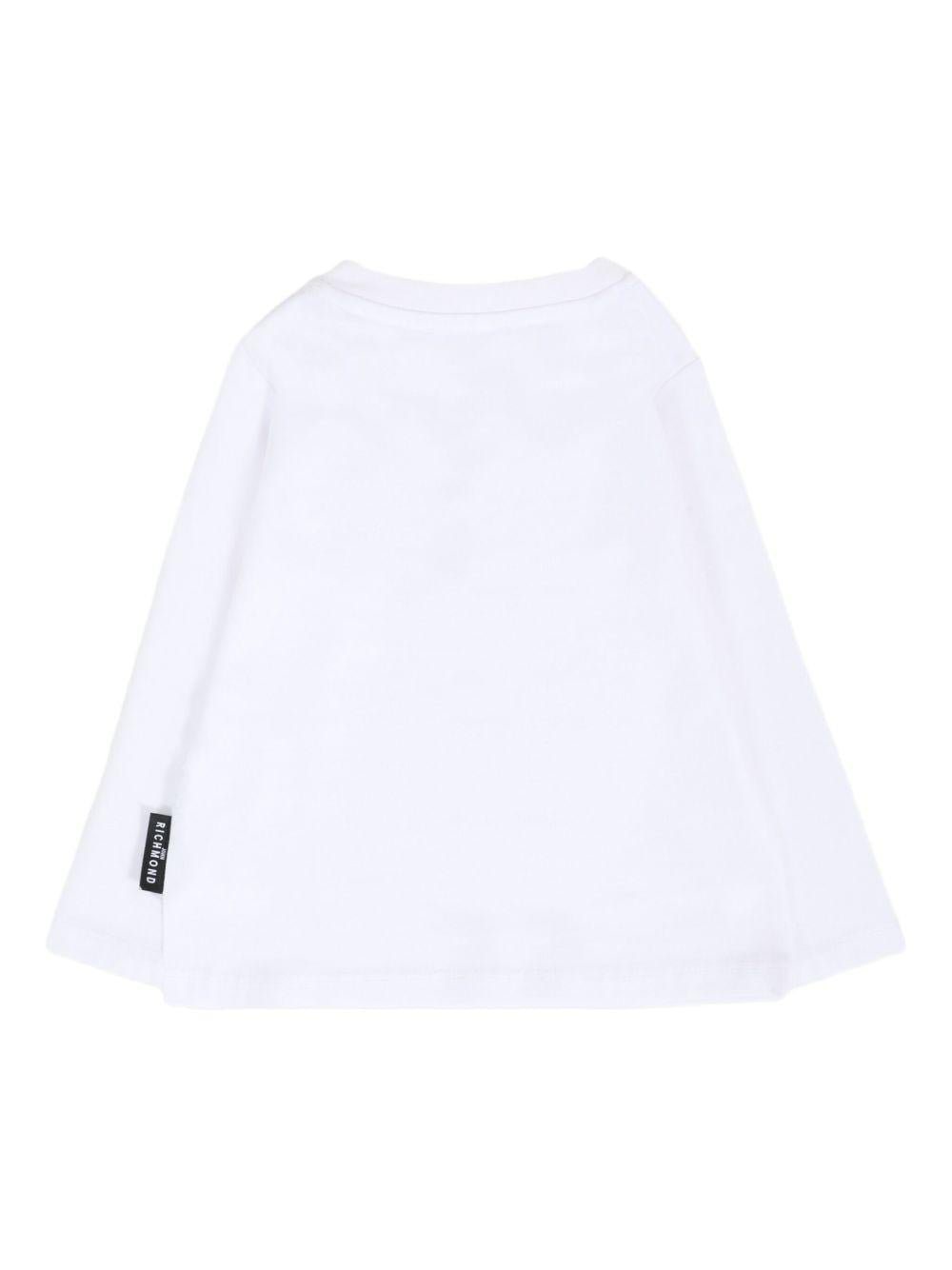 T-shirt per neonati John Richmond Junior bianco con logo sul davanti - Rubino Kids
