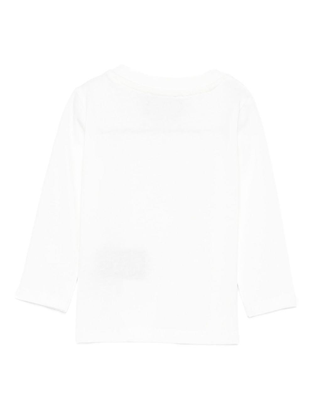T-shirt per neonati John Richmond Junior bianco con maniche lunghe - Rubino Kids