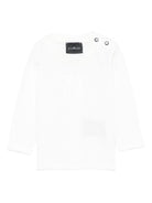 T-shirt per neonati John Richmond Junior bianco con maniche lunghe - Rubino Kids