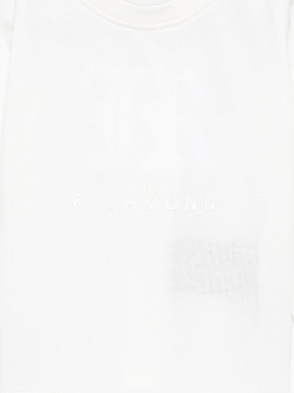 T-shirt per neonati John Richmond Junior bianco con maniche lunghe - Rubino Kids