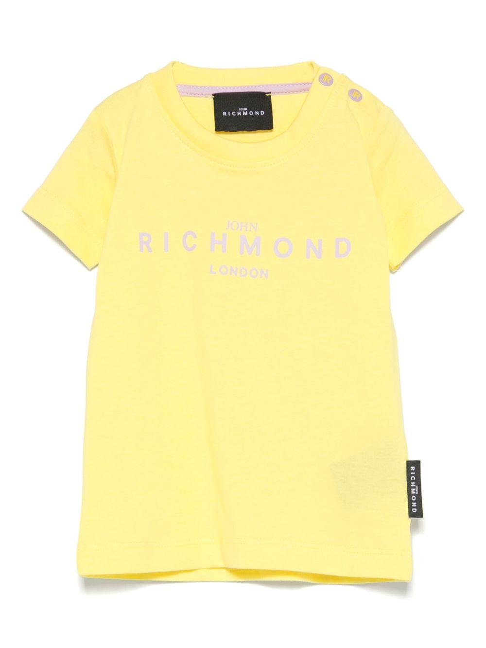 T-shirt per neonati John Richmond Junior giallo con logo - Rubino Kids