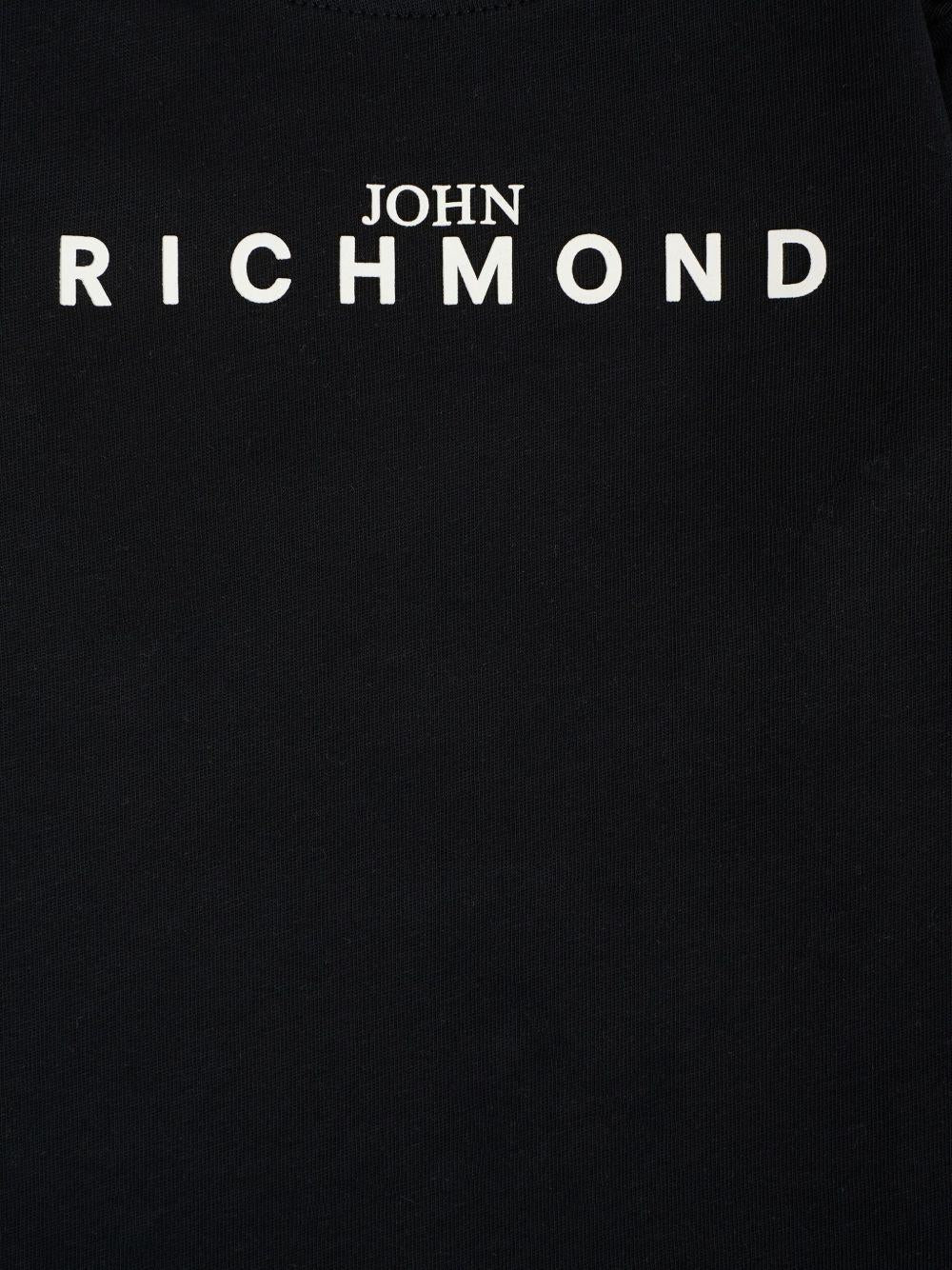 T-shirt per neonati John Richmond Junior nero con logo sul davanti - Rubino Kids
