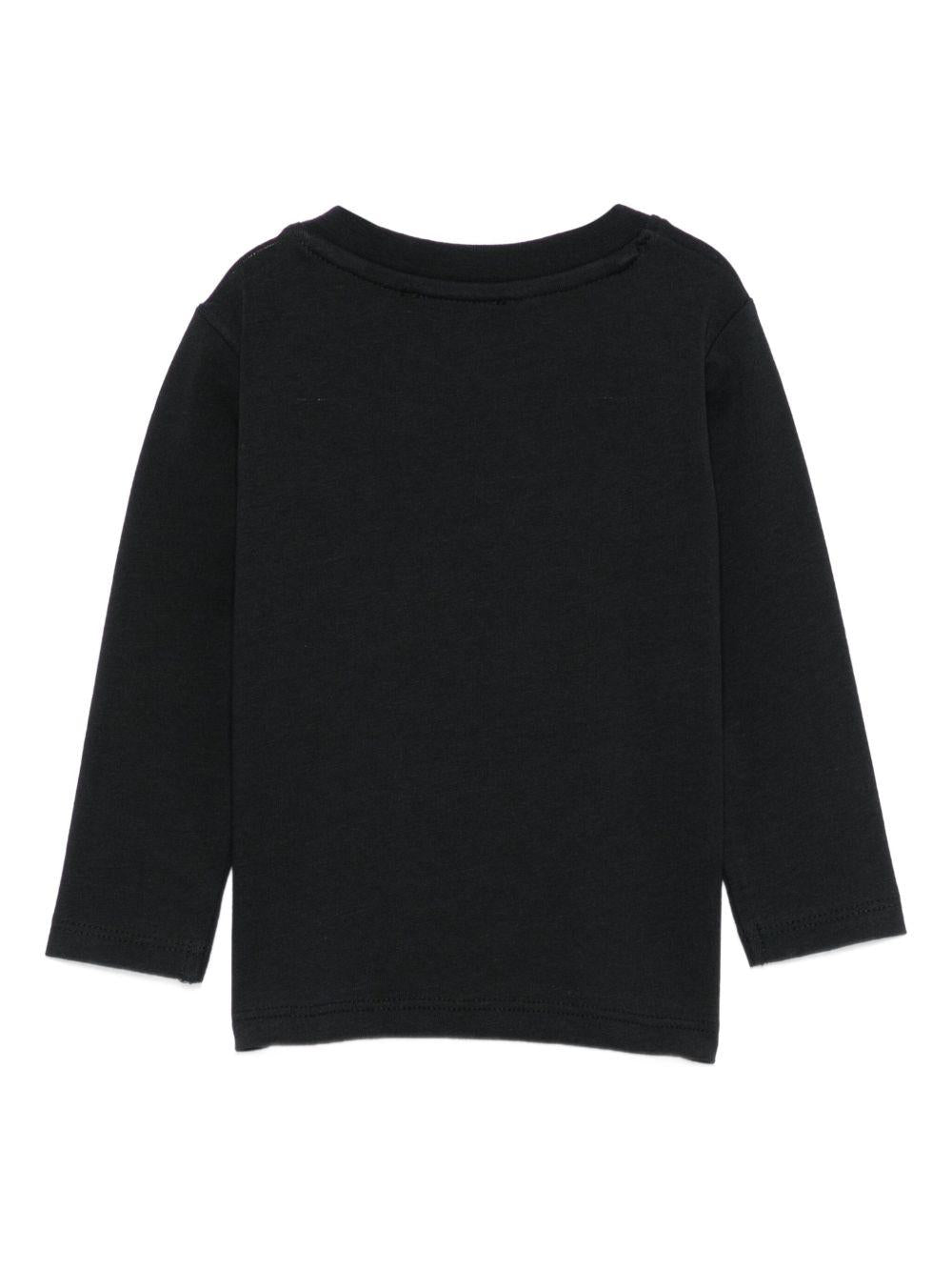 T-shirt per neonati John Richmond Junior nero con maniche lunghe - Rubino Kids