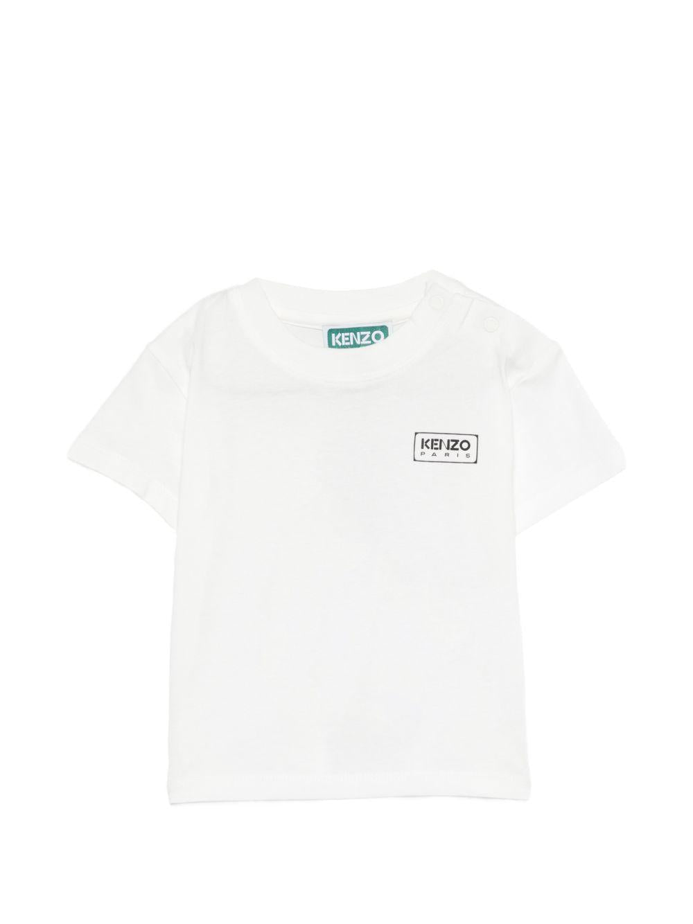 T-shirt per neonati Kenzo Kids bianca con logo sul petto - Rubino Kids