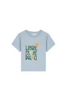 T-shirt per neonati Louise Misha Kids azzurro con stampa sul davanti - Rubino Kids