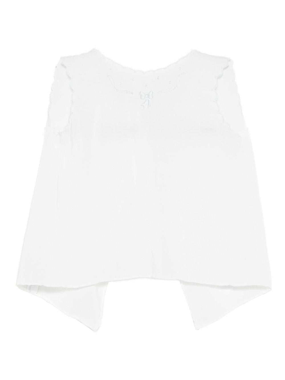 T-shirt per neonati Mariella Ferrari bianca con dettagli ricamati - Rubino Kids