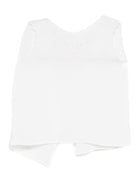 T-shirt per neonati Mariella Ferrari bianca con dettagli ricamati rosa - Rubino Kids