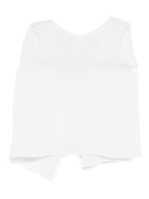 T-shirt per neonati Mariella Ferrari bianca con dettagli ricamati rosa