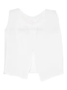 T-shirt per neonati Mariella Ferrari bianca con dettagli ricamati rosa - Rubino Kids