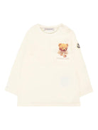 T-shirt per neonati Moncler Enfant avorio con stampa orsetto - Rubino Kids