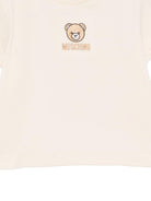 T-shirt per neonati Moschino Kids beige con dettagli ricamati - Rubino Kids