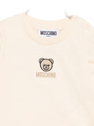 T-shirt per neonati Moschino Kids beige con motivo Teddy Bear ricamato - Rubino Kids