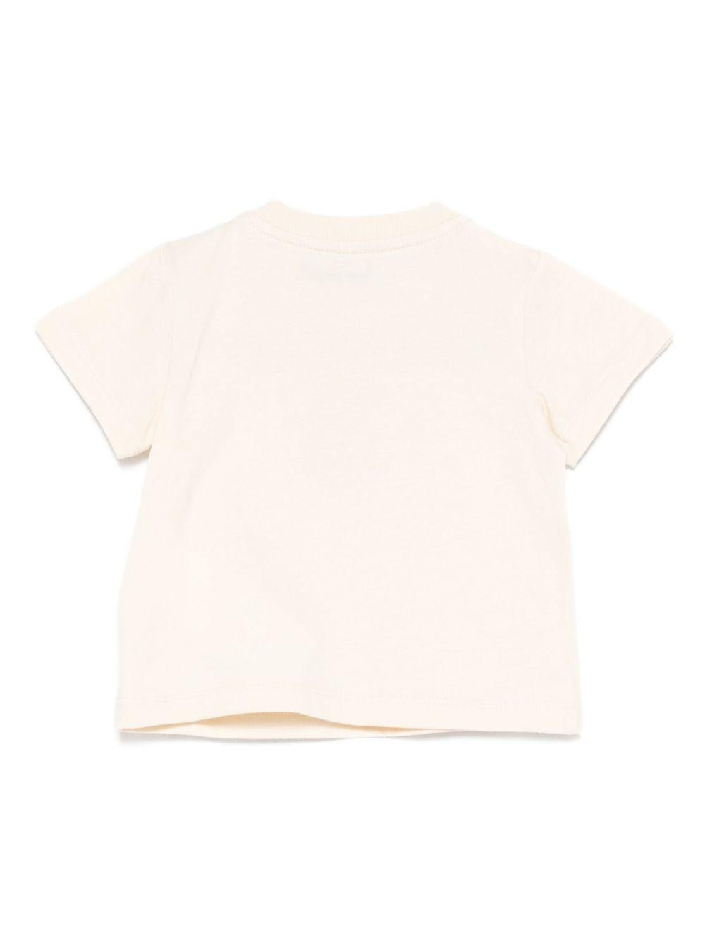 T-shirt per neonati Moschino Kids beige con stampa Teddy Bear - Rubino Kids