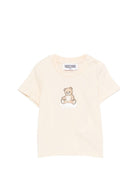 T-shirt per neonati Moschino Kids beige con stampa Teddy sul davanti - Rubino Kids