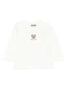 T-shirt per neonati Moschino Kids bianca con ricamo orsetto - Rubino Kids