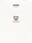 T-shirt per neonati Moschino Kids bianca con ricamo orsetto - Rubino Kids