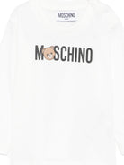 T-shirt per neonati Moschino Kids bianca con stampa Teddy - Rubino Kids