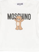 T-shirt per neonati Moschino Kids bianco con motivo Teddy Bear - Rubino Kids
