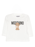T-shirt per neonati Moschino Kids bianco con motivo Teddy Bear - Rubino Kids