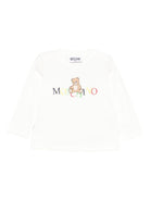 T-shirt per neonati Moschino Kids bianco con motivo Teddy - Rubino Kids