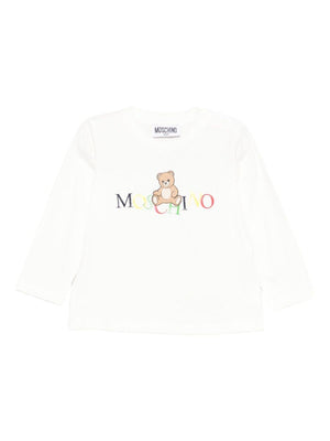 T-shirt per neonati Moschino Kids bianco con motivo Teddy